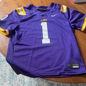 Youth Large Nike Purple and Yellow LSU Jersey